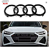 Передня емблема AUDI (Ауді) 285мм A4 (B9) A6 (C7) A7 (C7) A8 (D4) Q3 (8U) Q5 (8R) Q7 (4L) - Чорний глянець (4H0853605B), фото 9