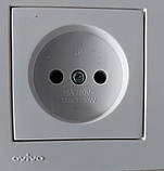 Розетка електрична одинарна біла GRANO OVIVO прихованого монтажу врізна без заземлення, фото 2