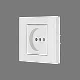 Розетка електрична одинарна біла GRANO OVIVO прихованого монтажу врізна без заземлення, фото 3