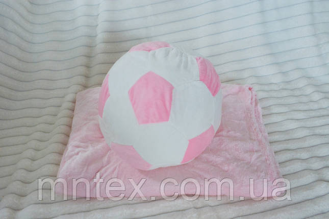 Іграшка з пледом м'яч білий з рожевим, фото 2