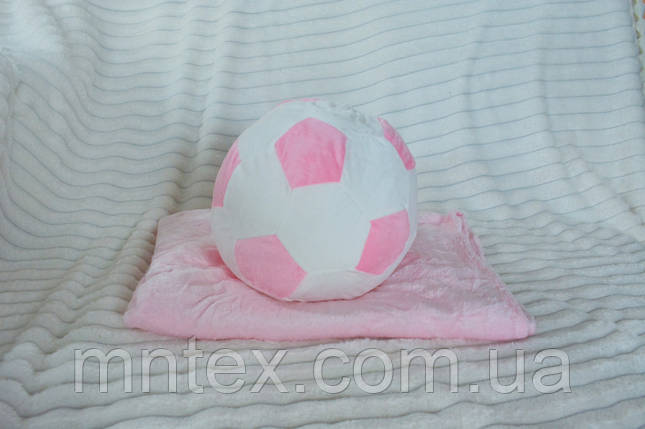 Іграшка з пледом м'яч білий з рожевим, фото 1