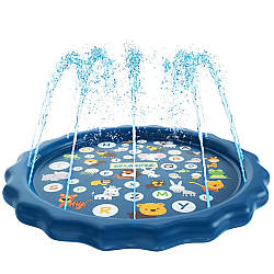 Водяний килимок фонтан "Райдуга" 170см / Надувний килимок з водою / Міні басейн з фонтаном