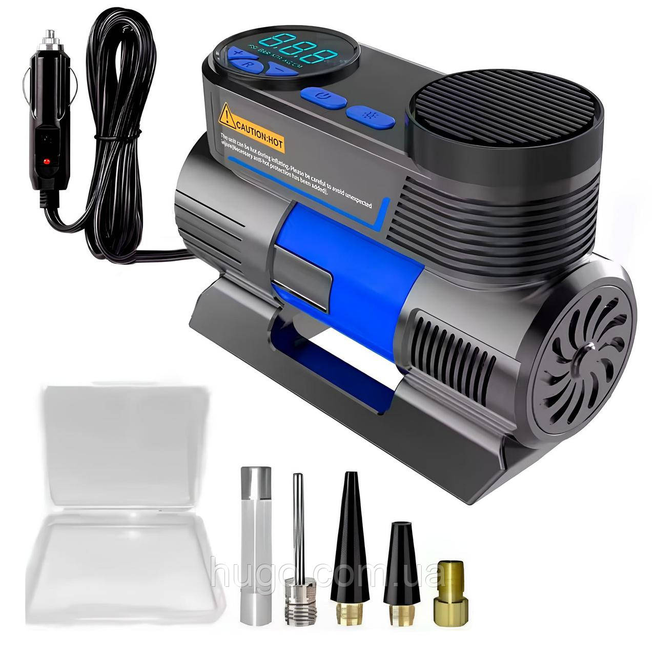 Автокомпресор 12В з насадками., фото 1