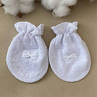 Рукавички-царапки "Ажурчики" Білий Інтерлок арт.27074123  Зріст 56-38(р)