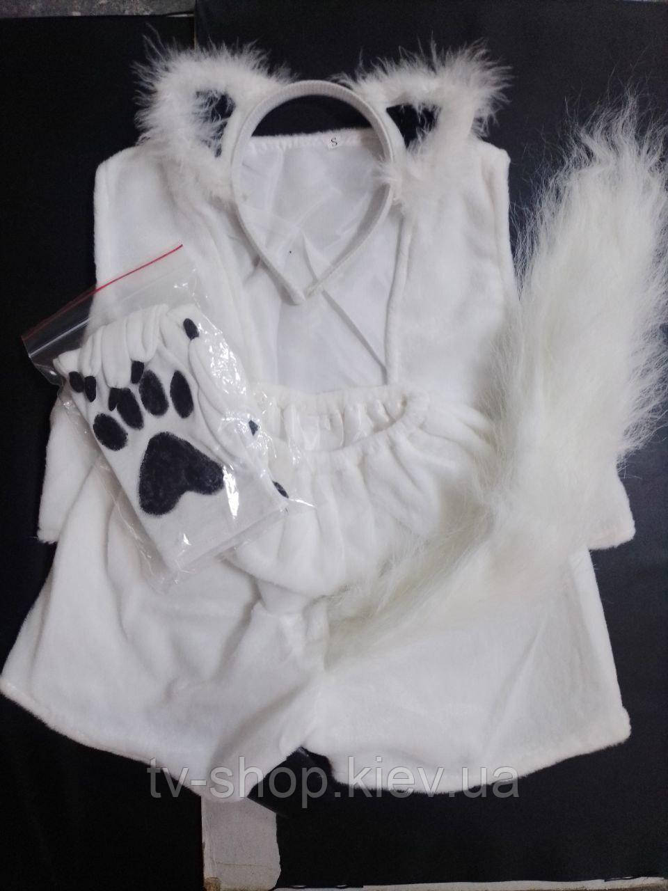 Костюм карнавальний Білий кіт, фото 1
