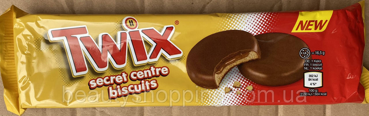 Печиво з карамеллю Твікс Twix secret centre biscuits 132 г