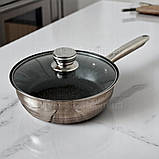 Набір посуду 12в1 Rainberg з нержавіючої сталі зі сковородою і сотейником для всіх плит, фото 5