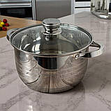 Набір посуду 12в1 Rainberg з нержавіючої сталі зі сковородою і сотейником для всіх плит, фото 3