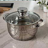 Набір посуду 12в1 Rainberg з нержавіючої сталі зі сковородою і сотейником для всіх плит, фото 2