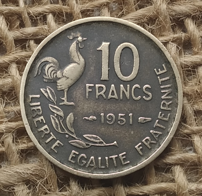 10 франкiв 1951 року. Францiя
