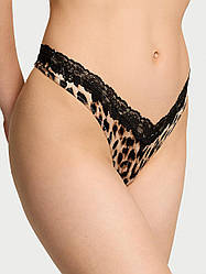 Трусики Стрінги Victoria's Secret Rose Lace-Trim High-Leg Thong Panty, Леопардові