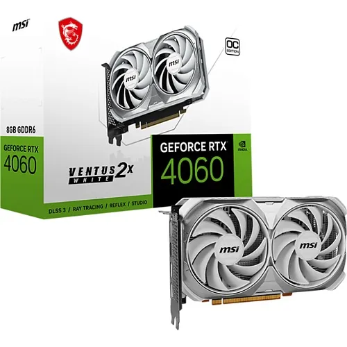 Відеокарта MSI GeForce RTX 4060 VENTUS 2X WHITE 8G OC (912-V516-032)