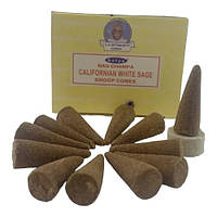 Аромапалички Satya Californian White Sage Dhoop Cone Біла Шавлія конуси безосновні 12 шт