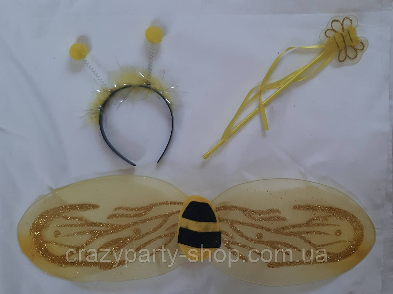 Карнавальний костюм Крила Бджілки обідок, паличка