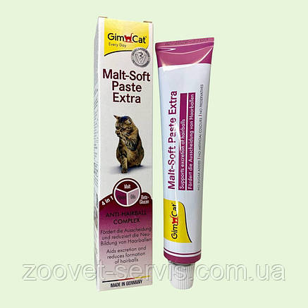 Паста для виведення грудок шерсті у кішок і котів GimCat Malt-Soft Extra 20 г, фото 1