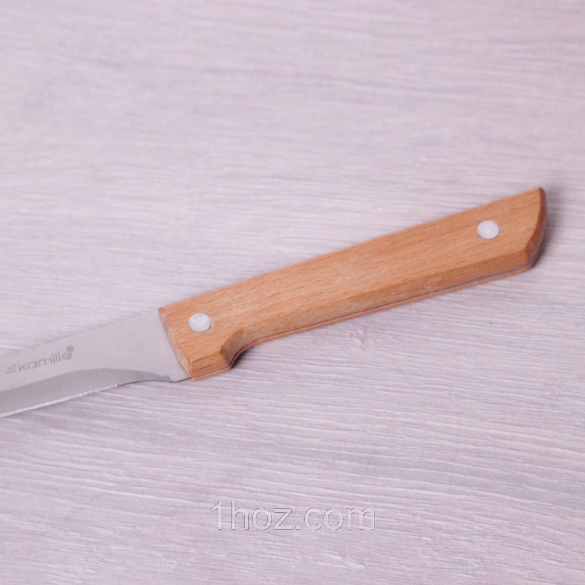 Нож кухонный для костей Kamille из нержавеющей стали с деревянной ручкой KM-5317 - фото 3 - id-p465406972