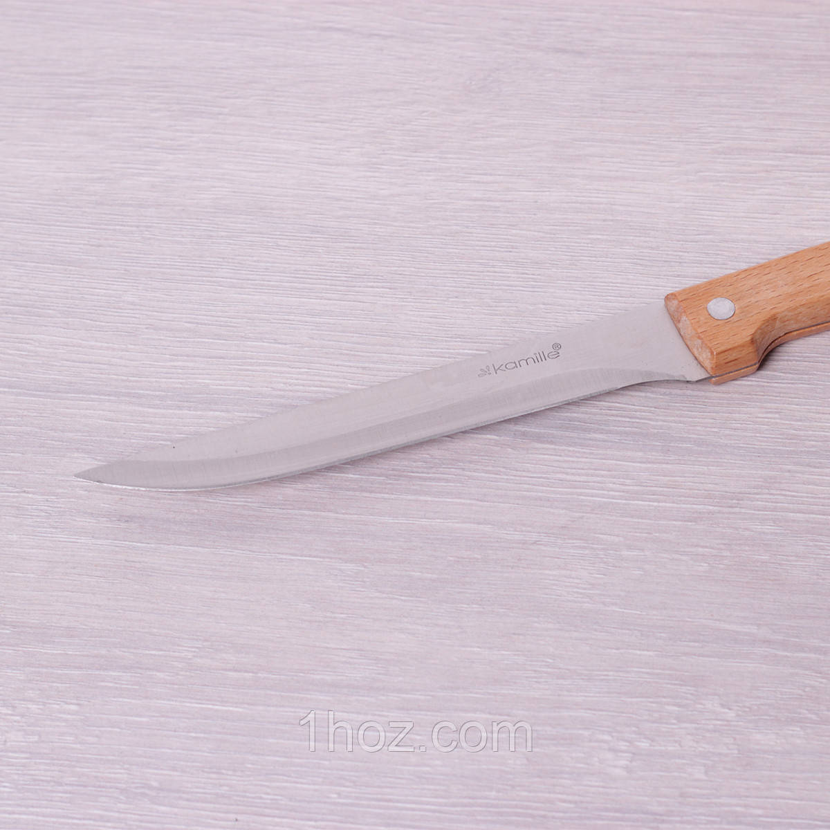 Нож кухонный для костей Kamille из нержавеющей стали с деревянной ручкой KM-5317 - фото 4 - id-p465406972