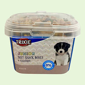 Ласощі для цуценят Trixie Junior Soft Snack Bones з кальцієм, куркою та ягням, 140 г (TX-31518)