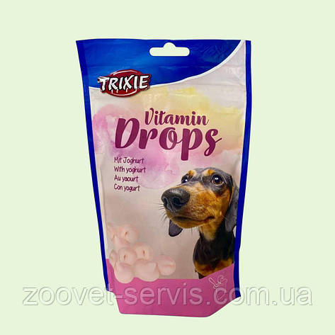 Ласощі для собак вітаміни з йогуртом Trixie Vitamin Drops with Yoghurt 200 г, фото 1