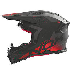 Мотошолом NOX Gradiant, Matt Black - Neon Red, XS