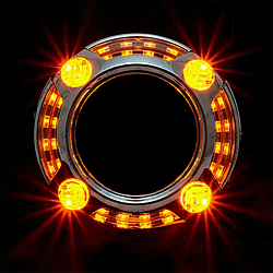 Маска CYCLONE S-23 (2.5«, 3.0») з DRL і поворотником | Декоративна маска для біксенонової лінзи з адаптером