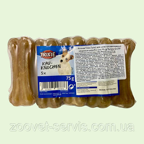 Ласощі для собак кістка пресована натуральна 8 см, 5/75г Trixie TX-2787, фото 1