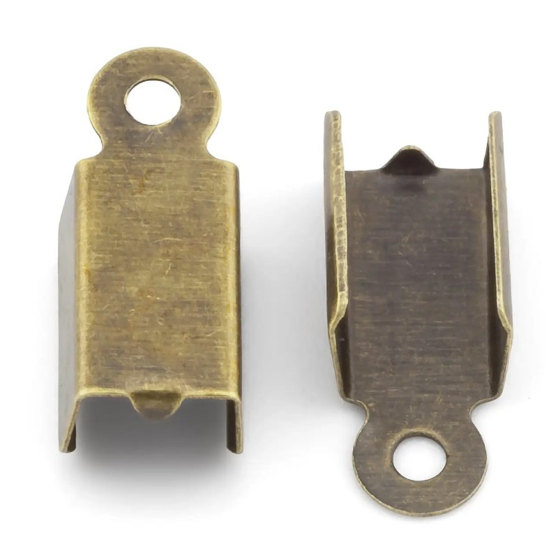 Затискач для шнурів закінчення 5х11,5 мм Бронзовий +-100 шт., фото 1