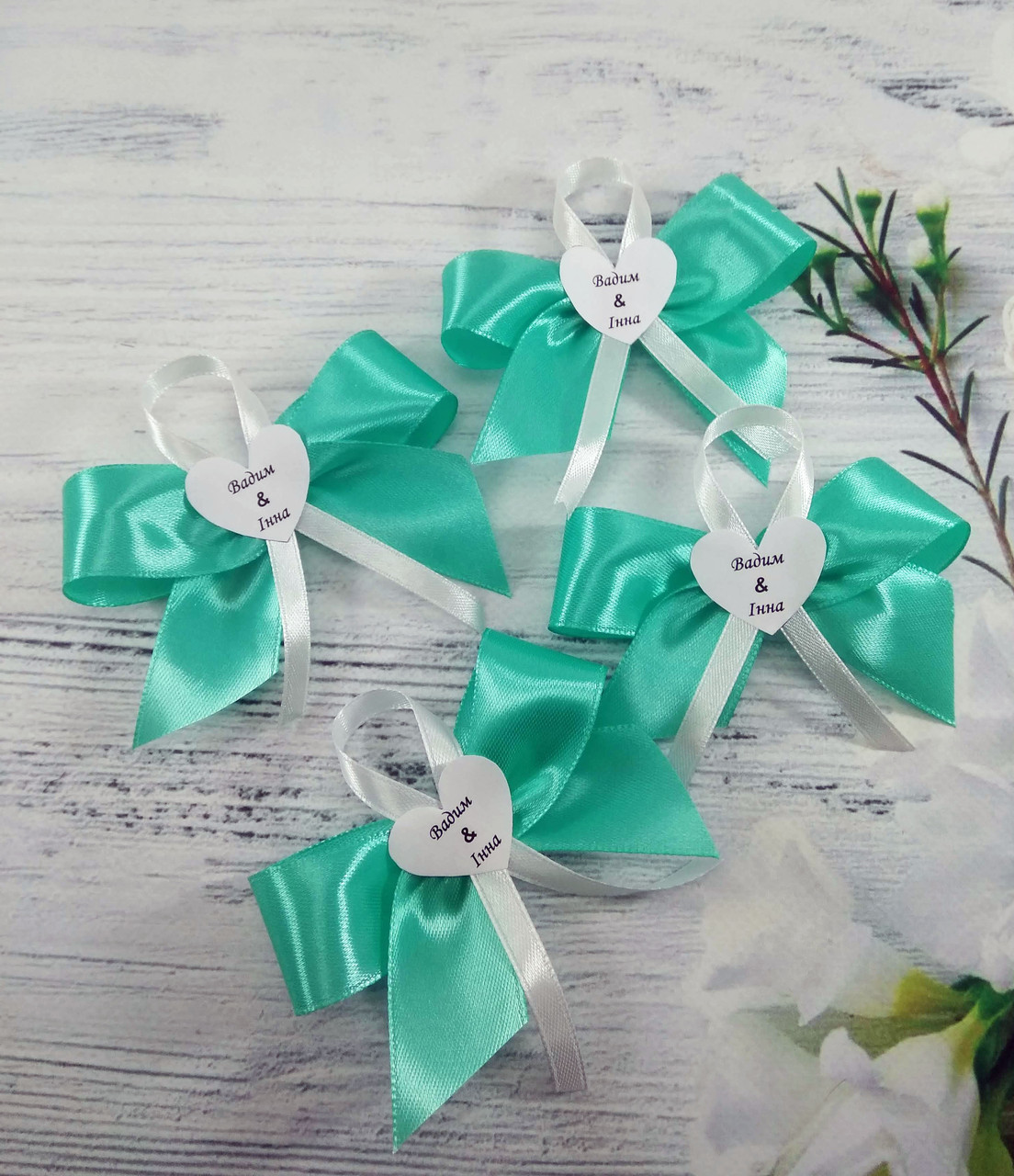 Весільні бутоньєрки-бантики в будь-якому кольорі, фото 1