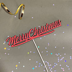 Топпер Merry Christmas червоний
