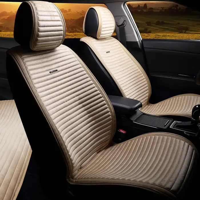 Накидки на передні сидіння CarFashion, модель MONACO FRONT, бежевий/бежевий