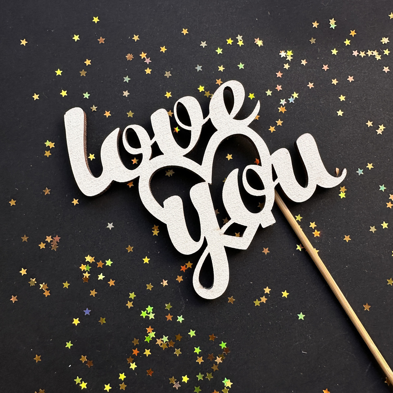 Топер дерев'яний Love you, фото 1