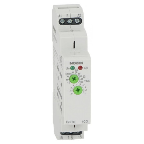 Реле часу однофункціональне 1CO контакт 16A 12-240V AC/DC з інтервалом Ex9TR IO Noark 111737