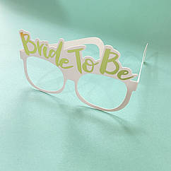 Окуляри на дівич-вечір Bride To Be, білі, паперові