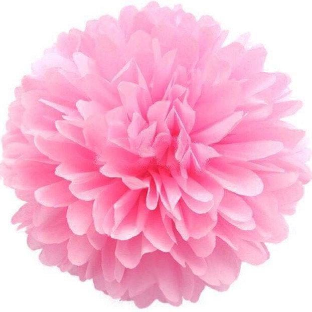 Паперовий помпон для свята 25 см рожевий, фото 1