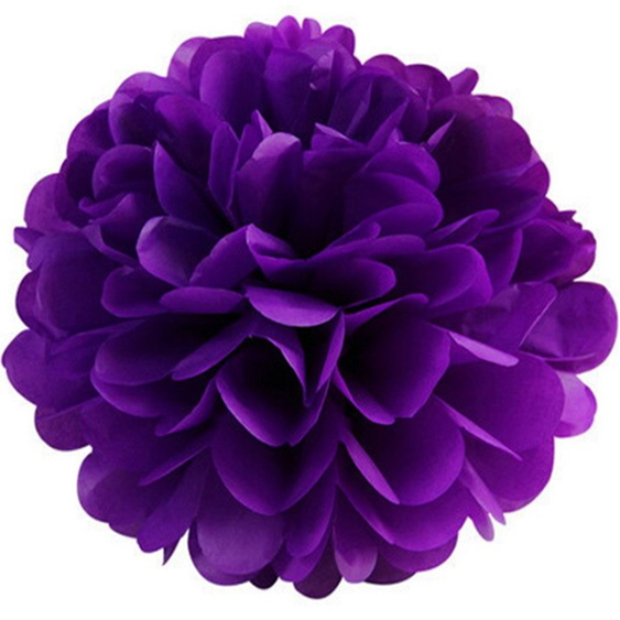 Паперовий помпон із паперу 15 см фіолетовий, фото 1