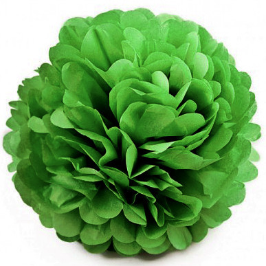 Паперовий помпон для оформлення 35 см зелений, фото 1