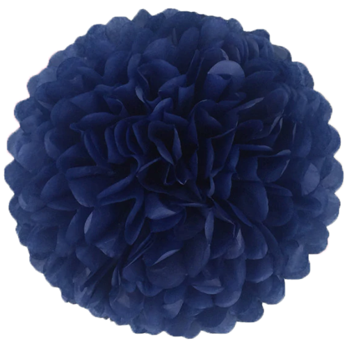 Паперовий помпон для свята 25 см сапфір, фото 1