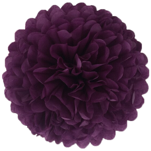 Паперовий помпон із тиш'ю 15 см сливовий, фото 1