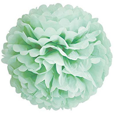 Паперовий помпон для оформлення 35 см ніжно-м'ятний, фото 1