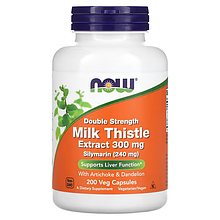 NOW Foods Silymarin Milk Thistle Extract with Artichoke & Dandelion 300 mg caps 200