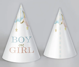 КОВПАЧОК ПАПЕРОВИЙ "BOY OR GIRL" БІЛИЙ