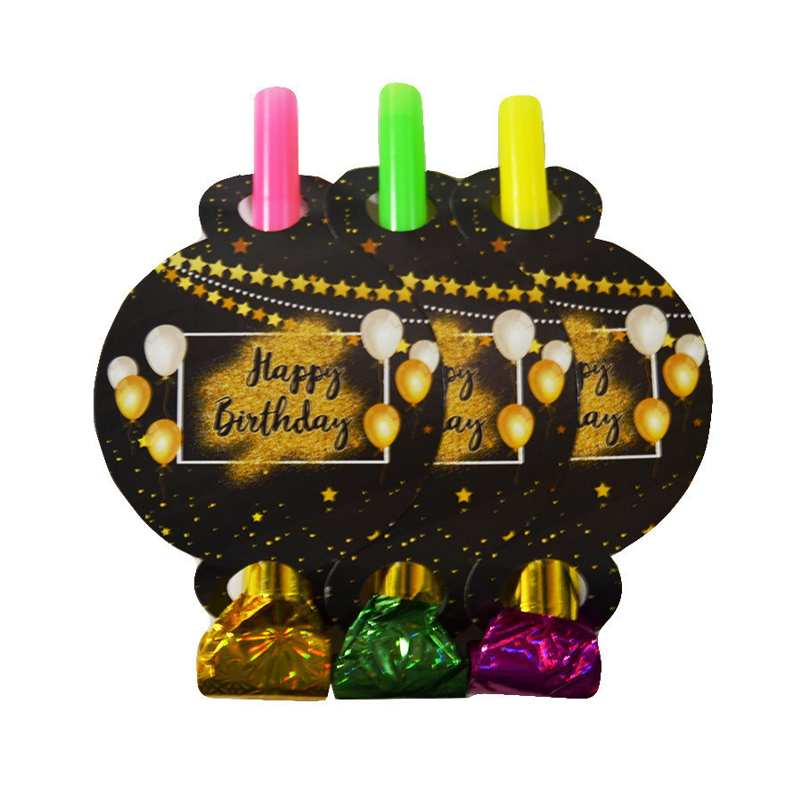 Язичок-гудок, "Happy Birthday", 6 штук, фото 1