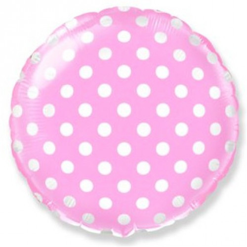 Повітряна куля Круг рожевий горох 18" (45 см), фото 1