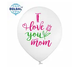 Латексна кулька BELBAL 12"(30 см) "I Love you mom"