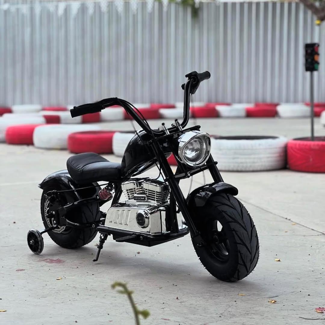 Дитячий електро мотоцикл двоколісний на акумуляторі Harley-Davidson M 6016 для дітей 3-8 років Чорний