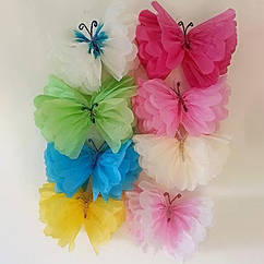 Метелики з паперу тиш'ю 35 см різні кольори