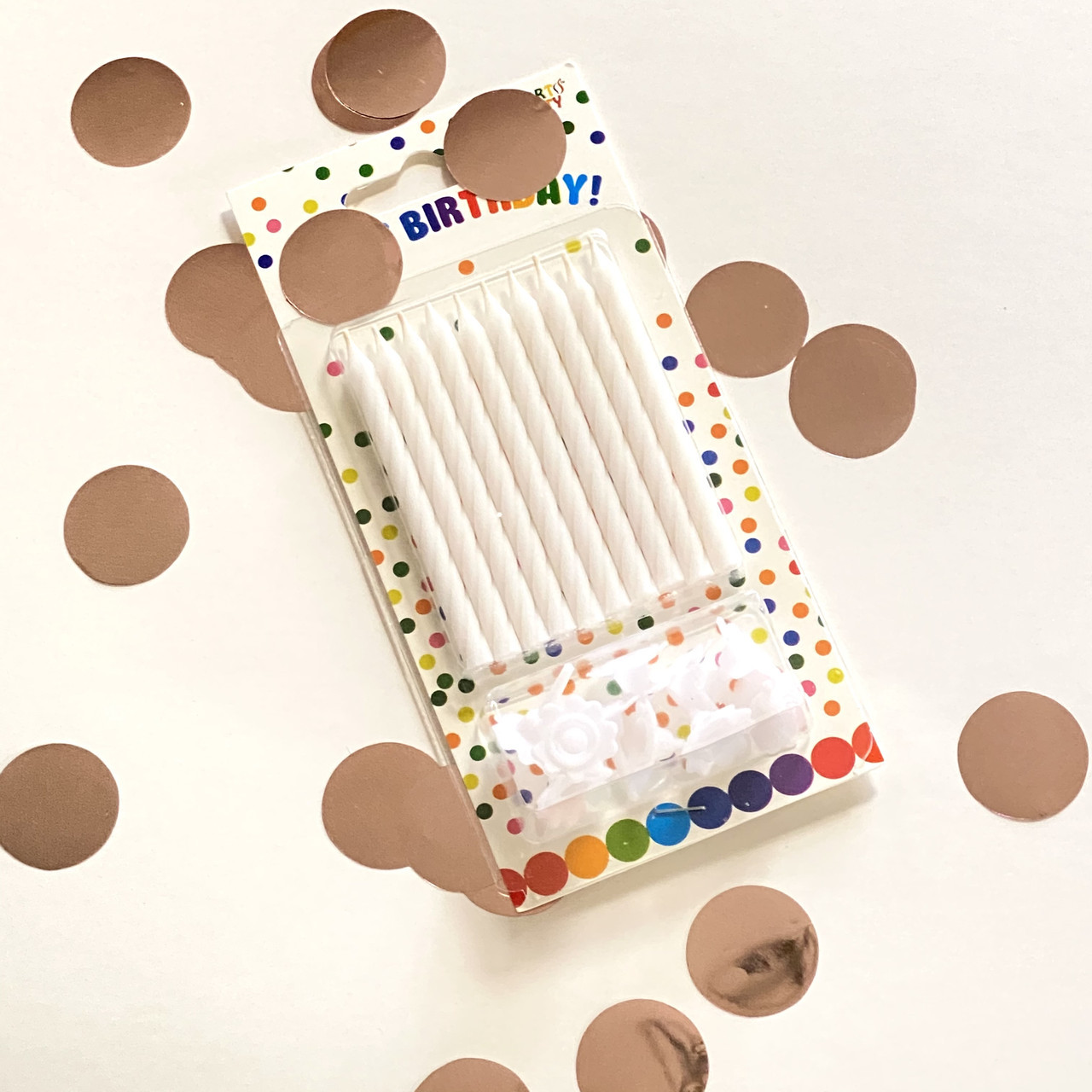 Набір свічок у торт білі 10 штук, фото 1