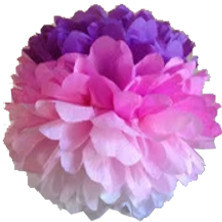 Оригінальні триколірні помпони 35 см, фото 1