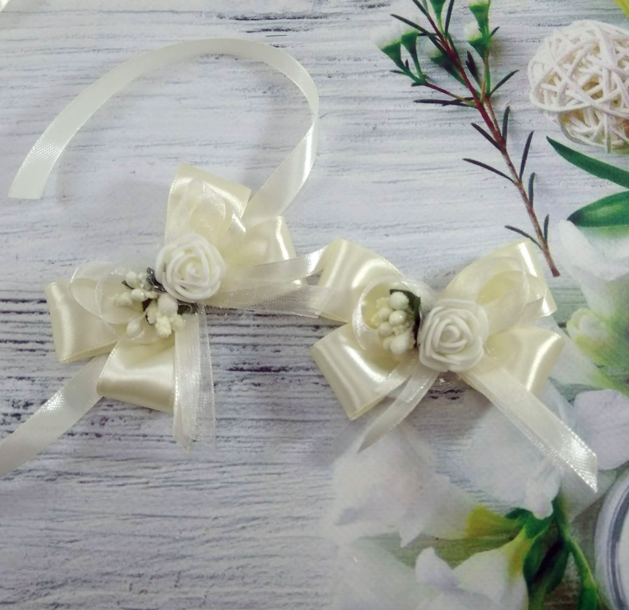 Бутоньєрки-бантики для гостей будь-які кольори, фото 1