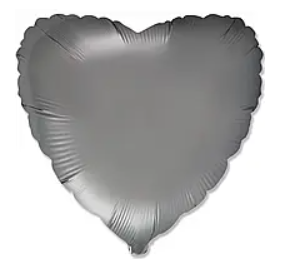 Серце сатин сіра сталь FLEXMETAL 18" (45 см), фото 1